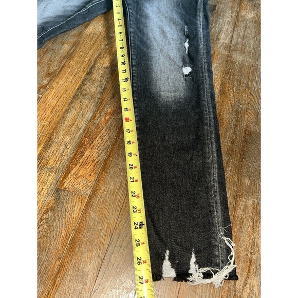 Risen Jeans Womens 7/28 Stretch Skinny Distressed Black - Picture 3 of 8